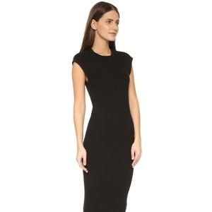 James Perse Women's Ribbed Cap Sleeve Dress, Black - 2/Medium